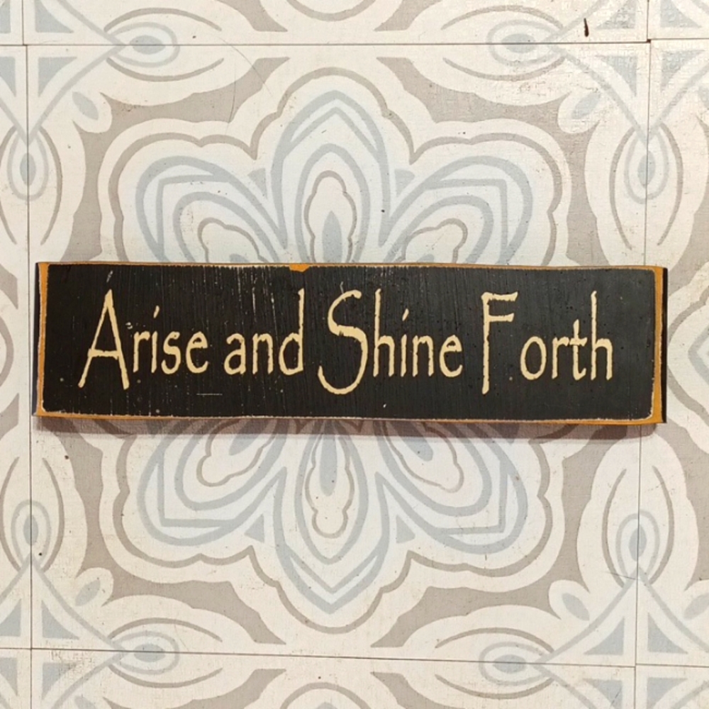Farmhouse Wooden Inspirational plaque hanging home and garden ARISE